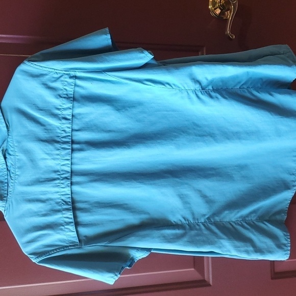 REI teal SS performance shirt 100 tactel nylon size XL secret pockets - Picture 8 of 9